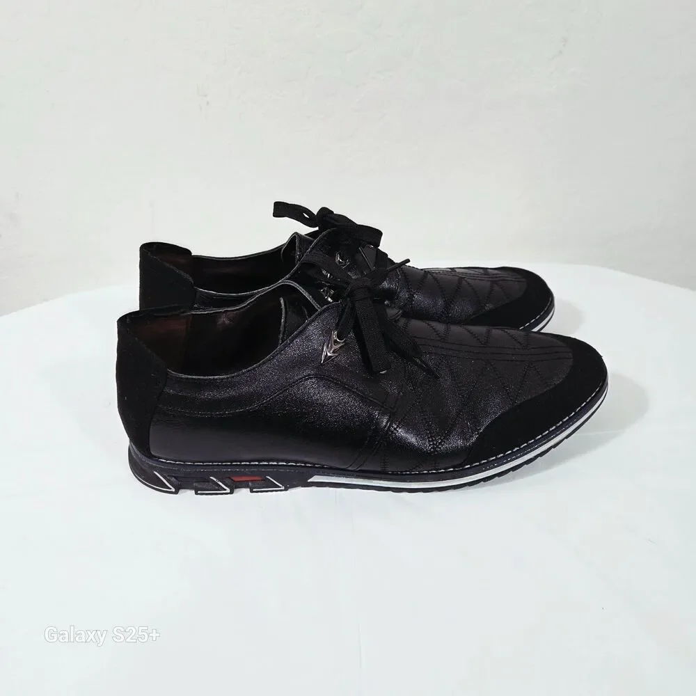 Men’s Black Oxford Hybrid Dress Sneakers Size 12 Comfort Casual Shoes